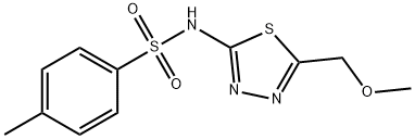 N-[5-(methoxymethyl)-1,3,4-thiadiazol-2-yl]-4-methylbenzenesulfonamide 구조식 이미지