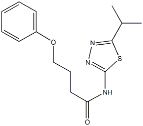 N-(5-isopropyl-1,3,4-thiadiazol-2-yl)-4-phenoxybutanamide 구조식 이미지