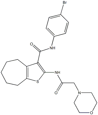 N-(4-bromophenyl)-2-[(4-morpholinylacetyl)amino]-5,6,7,8-tetrahydro-4H-cyclohepta[b]thiophene-3-carboxamide 구조식 이미지