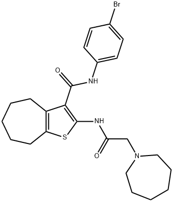 2-[(1-azepanylacetyl)amino]-N-(4-bromophenyl)-5,6,7,8-tetrahydro-4H-cyclohepta[b]thiophene-3-carboxamide Structure