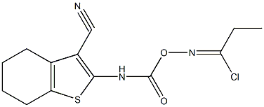 N-({[(3-cyano-4,5,6,7-tetrahydro-1-benzothiophen-2-yl)amino]carbonyl}oxy)propanimidoylchloride 구조식 이미지