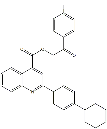 2-(4-methylphenyl)-2-oxoethyl 2-(4-cyclohexylphenyl)-4-quinolinecarboxylate 구조식 이미지