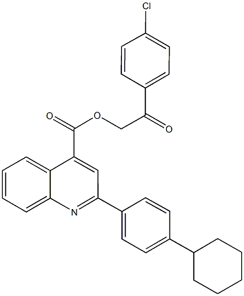 2-(4-chlorophenyl)-2-oxoethyl 2-(4-cyclohexylphenyl)-4-quinolinecarboxylate Structure