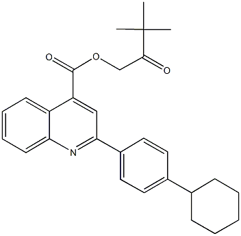 3,3-dimethyl-2-oxobutyl 2-(4-cyclohexylphenyl)-4-quinolinecarboxylate Structure