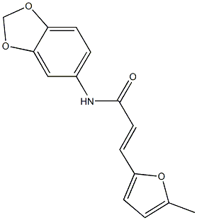 N-(1,3-benzodioxol-5-yl)-3-(5-methyl-2-furyl)acrylamide 구조식 이미지