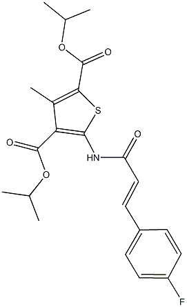 diisopropyl 5-{[3-(4-fluorophenyl)acryloyl]amino}-3-methyl-2,4-thiophenedicarboxylate 구조식 이미지