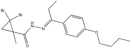 2,2-dibromo-N'-[1-(4-butoxyphenyl)propylidene]-1-methylcyclopropanecarbohydrazide Structure