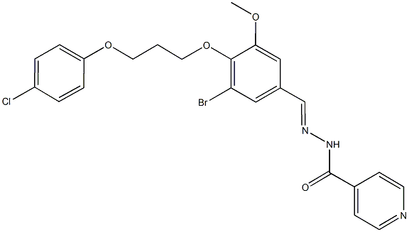 N'-{3-bromo-4-[3-(4-chlorophenoxy)propoxy]-5-methoxybenzylidene}isonicotinohydrazide Structure