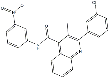 2-(3-chlorophenyl)-N-{3-nitrophenyl}-3-methyl-4-quinolinecarboxamide Structure