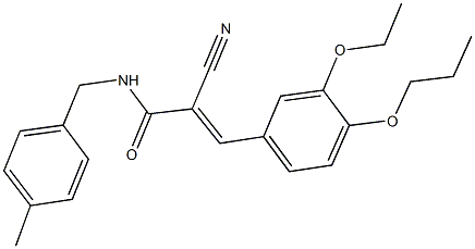 2-cyano-3-(3-ethoxy-4-propoxyphenyl)-N-(4-methylbenzyl)acrylamide 구조식 이미지