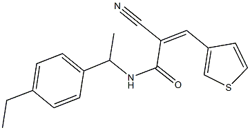 2-cyano-N-[1-(4-ethylphenyl)ethyl]-3-(3-thienyl)acrylamide Structure