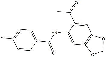 N-(6-acetyl-1,3-benzodioxol-5-yl)-4-methylbenzamide 구조식 이미지