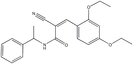 2-cyano-3-(2,4-diethoxyphenyl)-N-(1-phenylethyl)acrylamide Structure