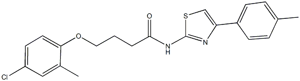 4-(4-chloro-2-methylphenoxy)-N-[4-(4-methylphenyl)-1,3-thiazol-2-yl]butanamide Structure