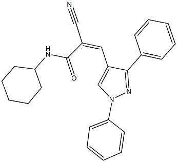 2-cyano-N-cyclohexyl-3-(1,3-diphenyl-1H-pyrazol-4-yl)acrylamide Structure