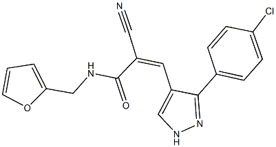 3-[3-(4-chlorophenyl)-1H-pyrazol-4-yl]-2-cyano-N-(2-furylmethyl)acrylamide 구조식 이미지