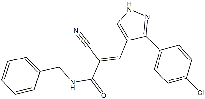 N-benzyl-3-[3-(4-chlorophenyl)-1H-pyrazol-4-yl]-2-cyanoacrylamide 구조식 이미지