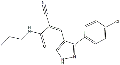 3-[3-(4-chlorophenyl)-1H-pyrazol-4-yl]-2-cyano-N-propylacrylamide 구조식 이미지