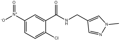 2-chloro-5-nitro-N-[(1-methyl-1H-pyrazol-4-yl)methyl]benzamide Structure
