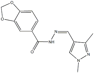 N'-[(1,3-dimethyl-1H-pyrazol-4-yl)methylene]-1,3-benzodioxole-5-carbohydrazide Structure