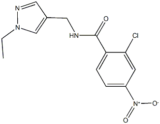 2-chloro-N-[(1-ethyl-1H-pyrazol-4-yl)methyl]-4-nitrobenzamide 구조식 이미지