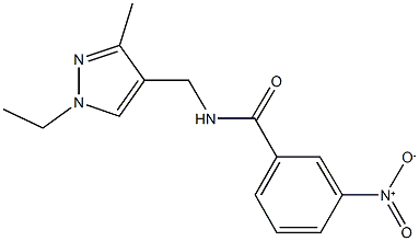 N-[(1-ethyl-3-methyl-1H-pyrazol-4-yl)methyl]-3-nitrobenzamide 구조식 이미지