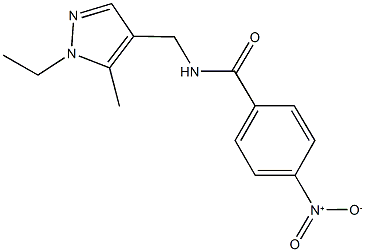 N-[(1-ethyl-5-methyl-1H-pyrazol-4-yl)methyl]-4-nitrobenzamide 구조식 이미지