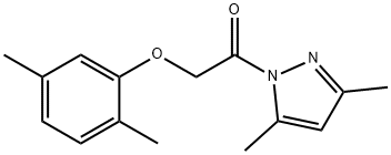 1-[(2,5-dimethylphenoxy)acetyl]-3,5-dimethyl-1H-pyrazole 구조식 이미지