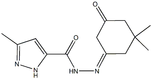 N'-(3,3-dimethyl-5-oxocyclohexylidene)-3-methyl-1H-pyrazole-5-carbohydrazide 구조식 이미지