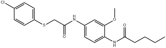 N-[4-({[(4-chlorophenyl)sulfanyl]acetyl}amino)-2-methoxyphenyl]pentanamide 구조식 이미지