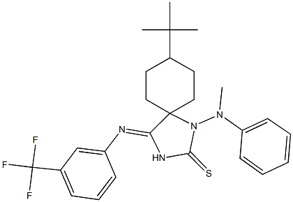 8-tert-butyl-1-(methylanilino)-4-{[3-(trifluoromethyl)phenyl]imino}-1,3-diazaspiro[4.5]decane-2-thione Structure