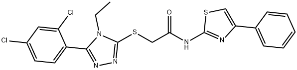 2-{[5-(2,4-dichlorophenyl)-4-ethyl-4H-1,2,4-triazol-3-yl]sulfanyl}-N-(4-phenyl-1,3-thiazol-2-yl)acetamide Structure