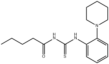 N-pentanoyl-N'-[2-(1-piperidinyl)phenyl]thiourea Structure