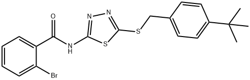 2-bromo-N-{5-[(4-tert-butylbenzyl)sulfanyl]-1,3,4-thiadiazol-2-yl}benzamide Structure