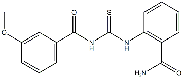 2-({[(3-methoxybenzoyl)amino]carbothioyl}amino)benzamide 구조식 이미지