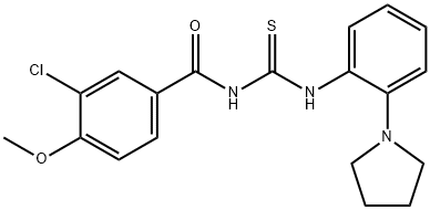 N-(3-chloro-4-methoxybenzoyl)-N'-[2-(1-pyrrolidinyl)phenyl]thiourea 구조식 이미지