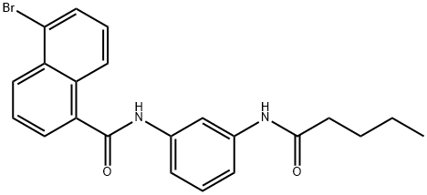 5-bromo-N-[3-(pentanoylamino)phenyl]-1-naphthamide 구조식 이미지