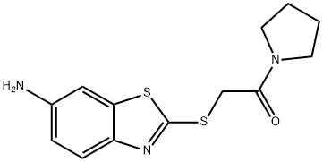 2-{[2-oxo-2-(1-pyrrolidinyl)ethyl]sulfanyl}-1,3-benzothiazol-6-ylamine 구조식 이미지