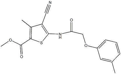 methyl 4-cyano-3-methyl-5-{[(3-methylphenoxy)acetyl]amino}-2-thiophenecarboxylate Structure