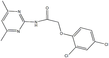 2-(2,4-dichlorophenoxy)-N-(4,6-dimethyl-2-pyrimidinyl)acetamide 구조식 이미지