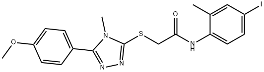 N-(4-iodo-2-methylphenyl)-2-{[5-(4-methoxyphenyl)-4-methyl-4H-1,2,4-triazol-3-yl]sulfanyl}acetamide 구조식 이미지