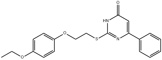 2-{[2-(4-ethoxyphenoxy)ethyl]sulfanyl}-6-phenyl-4(3H)-pyrimidinone Structure