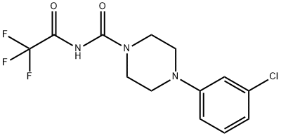 4-(3-chlorophenyl)-N-(trifluoroacetyl)-1-piperazinecarboxamide Structure