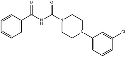 N-benzoyl-4-(3-chlorophenyl)-1-piperazinecarboxamide 구조식 이미지