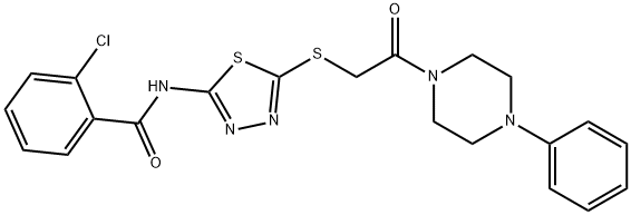 2-chloro-N-(5-{[2-oxo-2-(4-phenyl-1-piperazinyl)ethyl]sulfanyl}-1,3,4-thiadiazol-2-yl)benzamide Structure