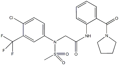 2-[4-chloro(methylsulfonyl)-3-(trifluoromethyl)anilino]-N-[2-(pyrrolidin-1-ylcarbonyl)phenyl]acetamide 구조식 이미지