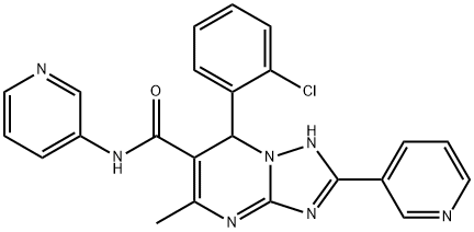 7-(2-chlorophenyl)-5-methyl-N,2-di(3-pyridinyl)-4,7-dihydro[1,2,4]triazolo[1,5-a]pyrimidine-6-carboxamide 구조식 이미지