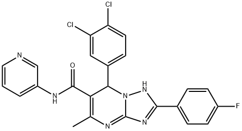 7-(3,4-dichlorophenyl)-2-(4-fluorophenyl)-5-methyl-N-(3-pyridinyl)-4,7-dihydro[1,2,4]triazolo[1,5-a]pyrimidine-6-carboxamide 구조식 이미지