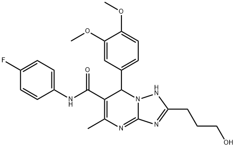 7-(3,4-dimethoxyphenyl)-N-(4-fluorophenyl)-2-(3-hydroxypropyl)-5-methyl-4,7-dihydro[1,2,4]triazolo[1,5-a]pyrimidine-6-carboxamide Structure