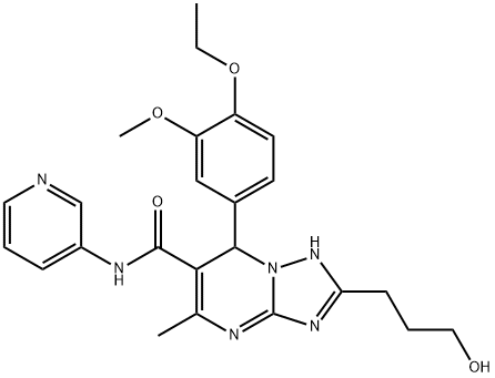 7-(4-ethoxy-3-methoxyphenyl)-2-(3-hydroxypropyl)-5-methyl-N-(3-pyridinyl)-4,7-dihydro[1,2,4]triazolo[1,5-a]pyrimidine-6-carboxamide 구조식 이미지